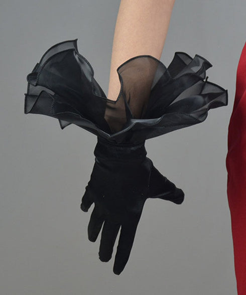 Organza Frill Satin Gloves