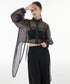 Side Long Mesh Blouse