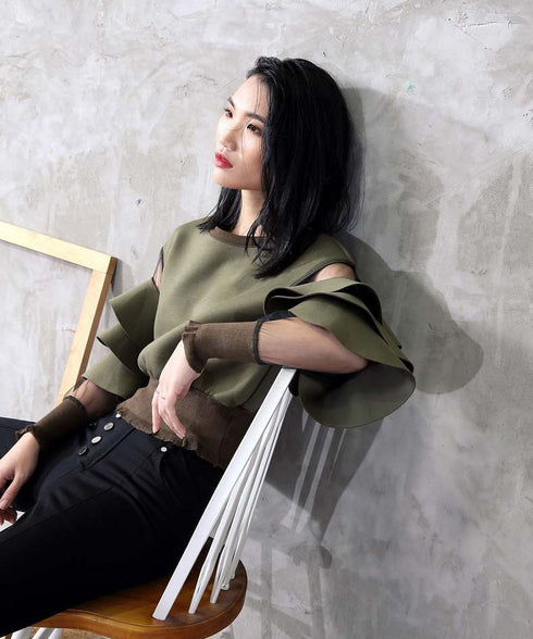 Mesh Sleeve Top