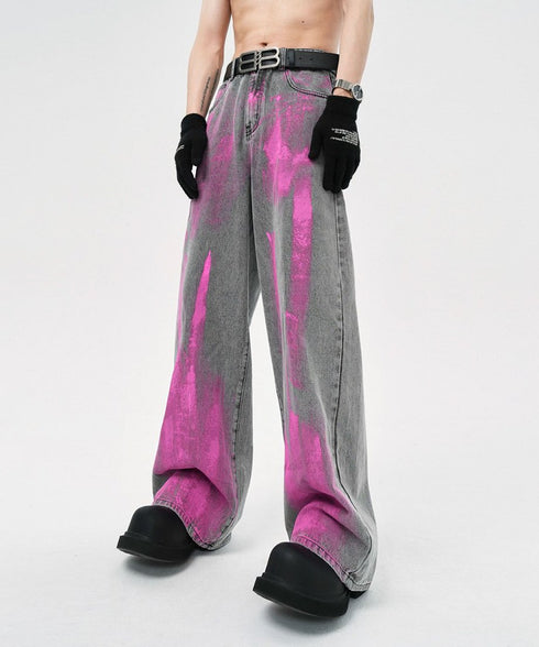 Paint Graphic Wide Denim