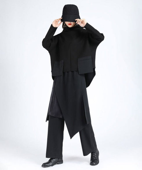 Draped Faux Two-piece Pants