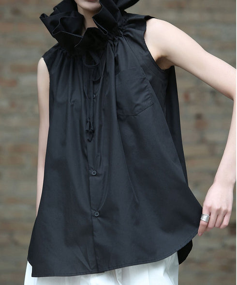 Gather Stand Collar Blouse