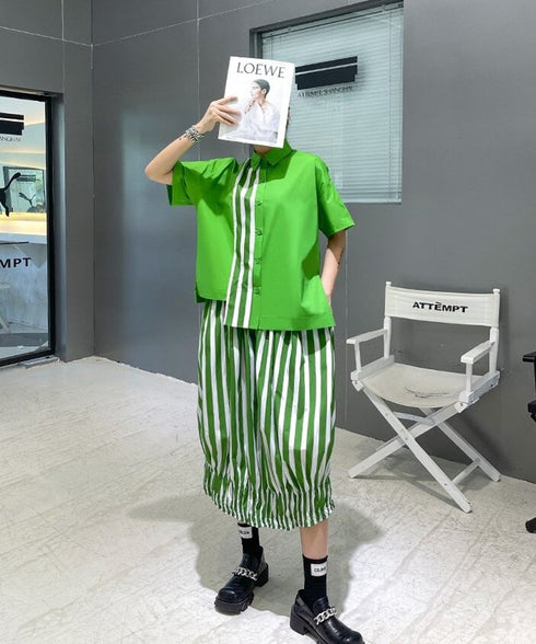 Striped Cocoon Skirt