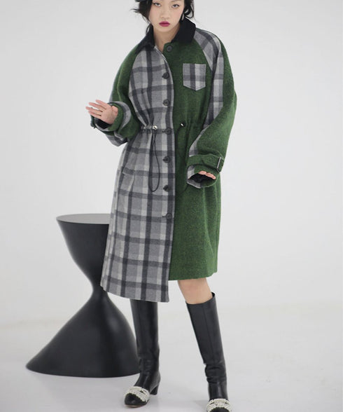 Waist Drawstring Cape Coat