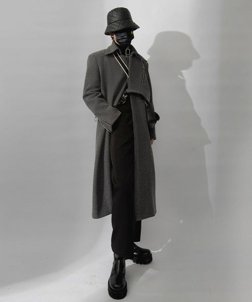 Layered Zip Long Coat