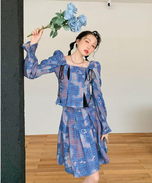 Puff Sleeve Top & Skirt Co-ord