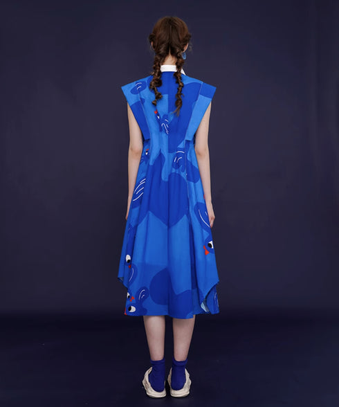 Blue Bird Flare Dress