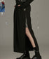 Side Slit Layered Check Insert Skirt