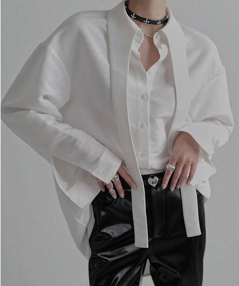 Scarf Collar White Blouse