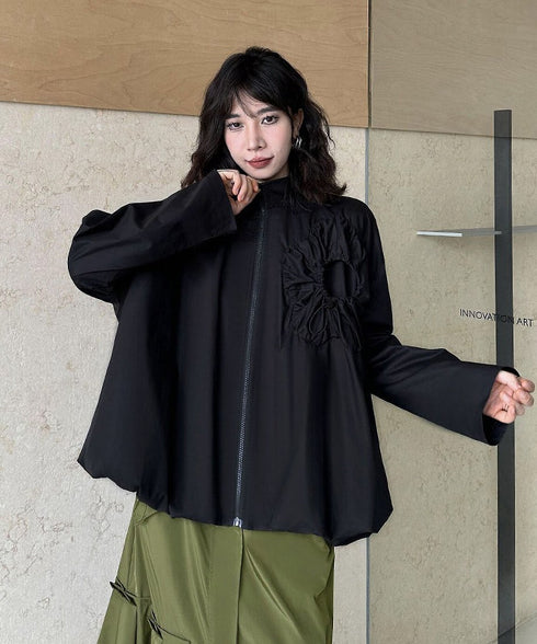 Drawstring Flower Jacket