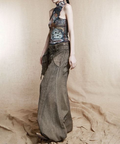 Tassel Belt Lantern Pants