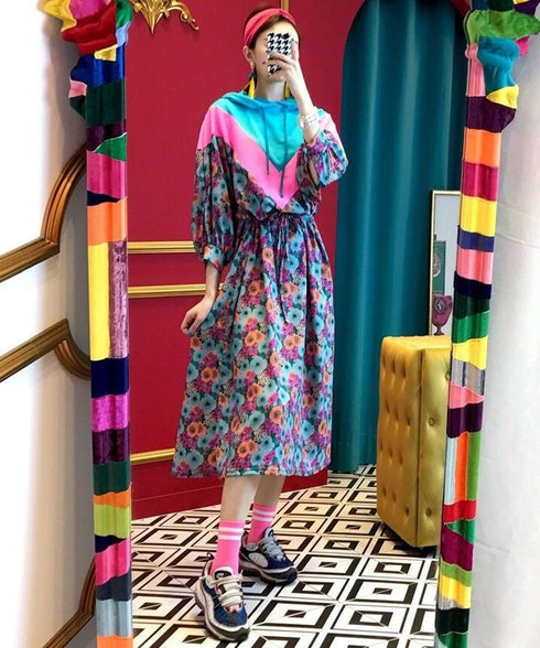 Floral Hoodie Dress