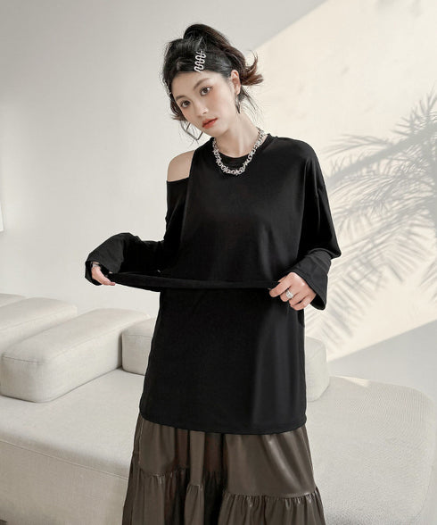 Faux Layered Cutout Top