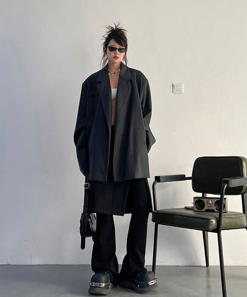 Stripe Buttonless Jacket