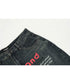 English Letter Print Denim Pants