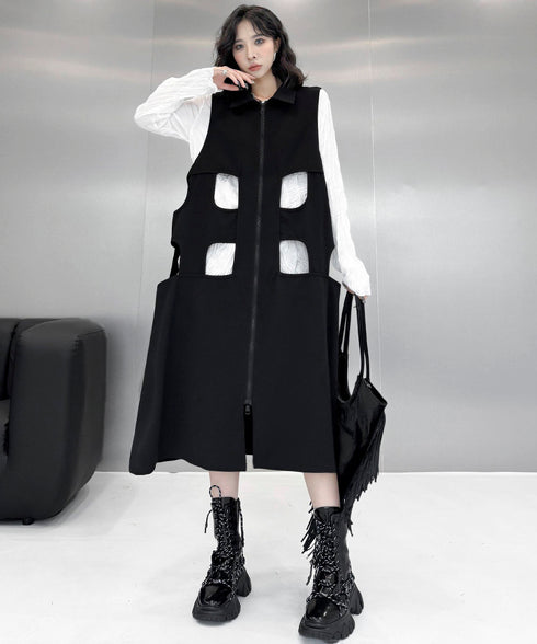 Square Cutout Long Vest