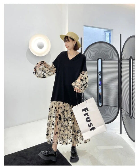 Sleeve See-through Dress