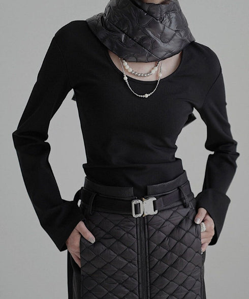 Quilted Sculpted Puffer Scarf