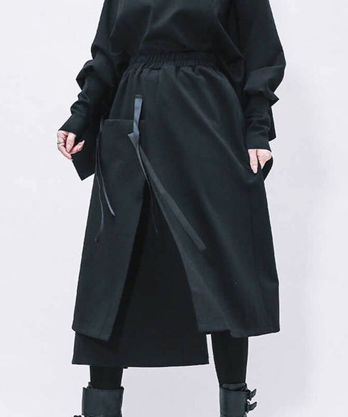 Strap Layer Midi Skirt