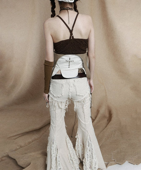 Untrimmed Bootcut Pants