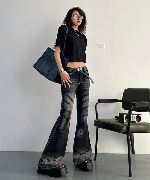 Puff Sleeve Ripple-fabric Top