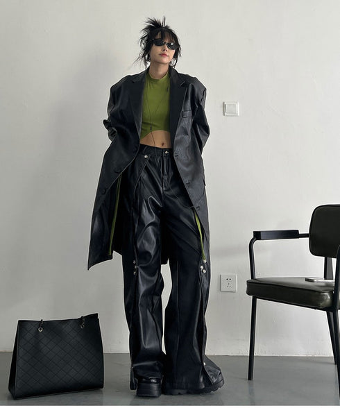 Oversized Faux Leather Jacket