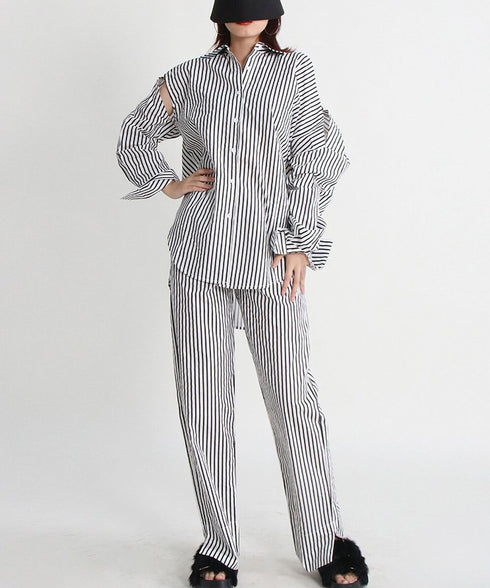 Stripe Shirt&Pants Co-ord
