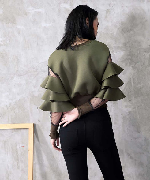 Mesh Sleeve Top