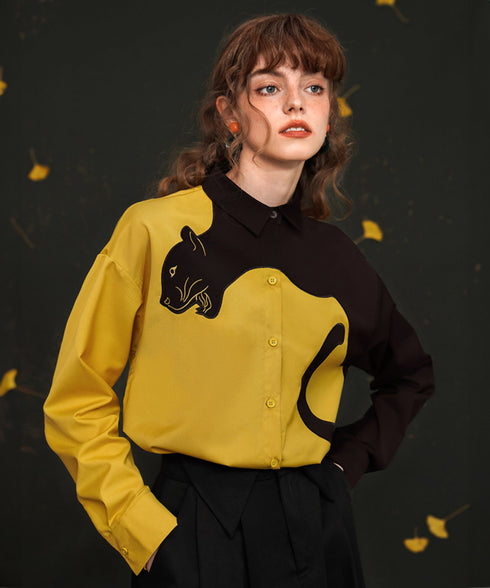 Black Panther Long Sleeve Blouse