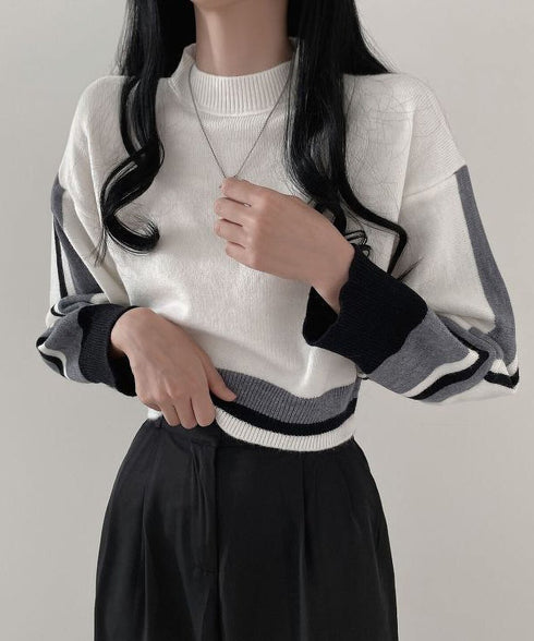 Colorblock Knit Pullover