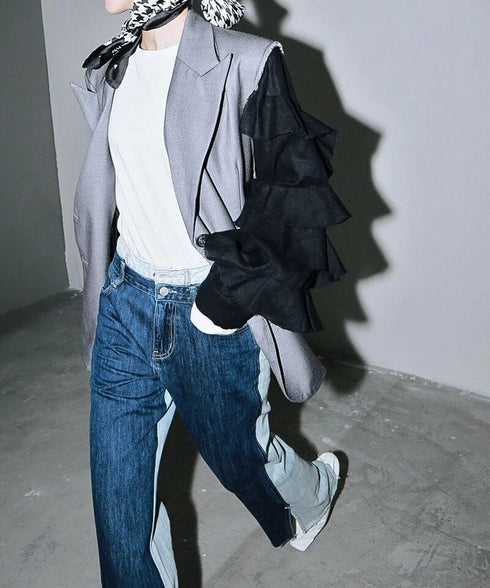 Bicolor Denim Pants