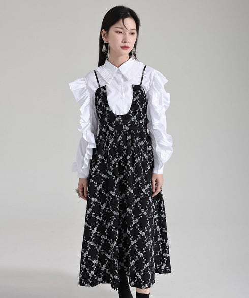 Floral Jacquard Camisole Dress