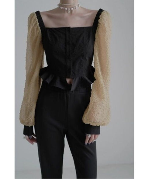 Square-neck Patchwork Top