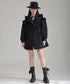 Ruffled Quilted Belted Coat