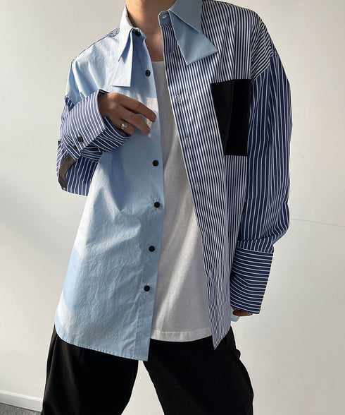 Stripe Blocking Shirt