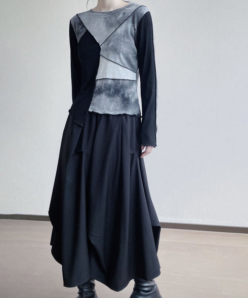 Boat-neck Blocking Top