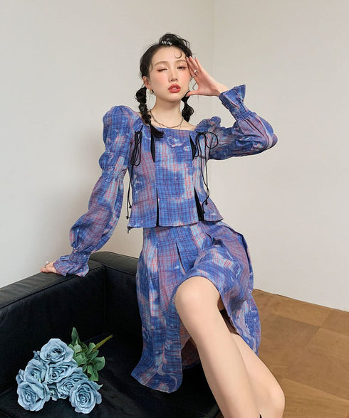 Puff Sleeve Top & Skirt Co-ord