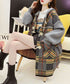 Plaid Patchwork Knit Hooded Jacket