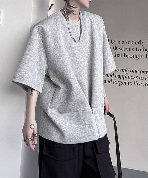Zip Front Sweat Cardigan Tee