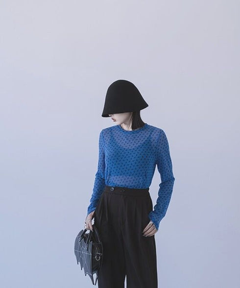 Star Mesh Turtleneck Top