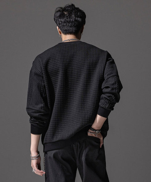 Textured Panel Mix Knit