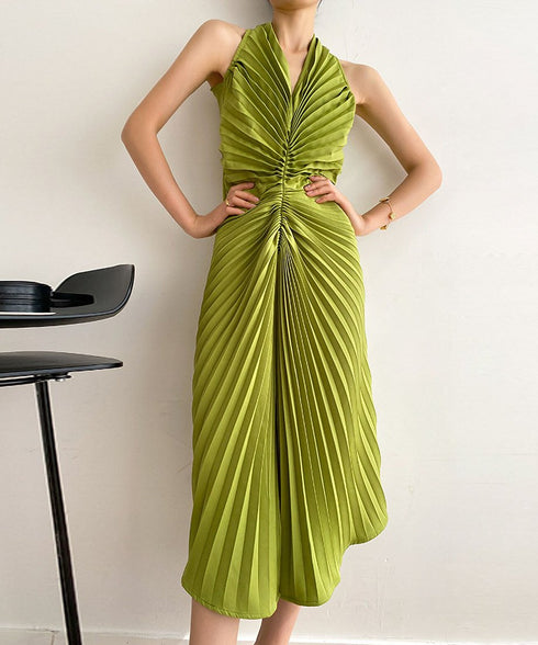 Halter Pleat Dress