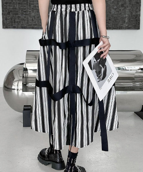 String Ribbon Flare Skirt