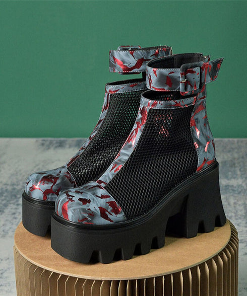 Mesh Ankle Boots