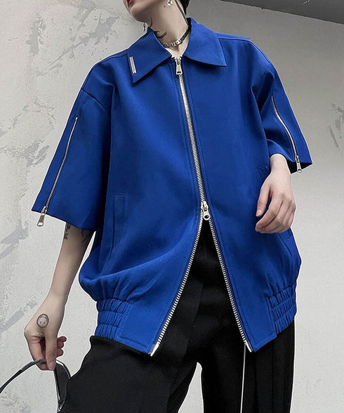 Double Zip Short Sleeve Blouson