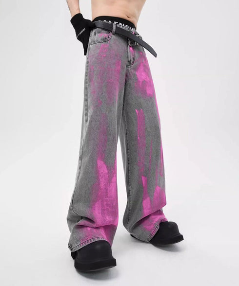 Paint Graphic Wide Denim