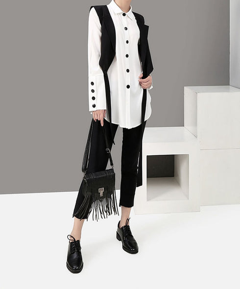 Long Cuff Blouse & Vest