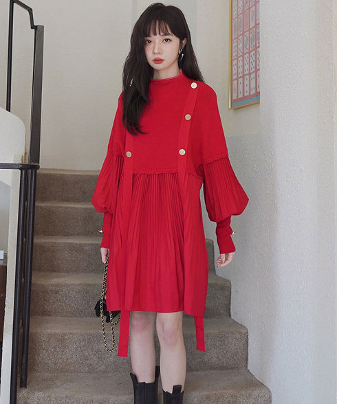 Lantern Sleeve Dress