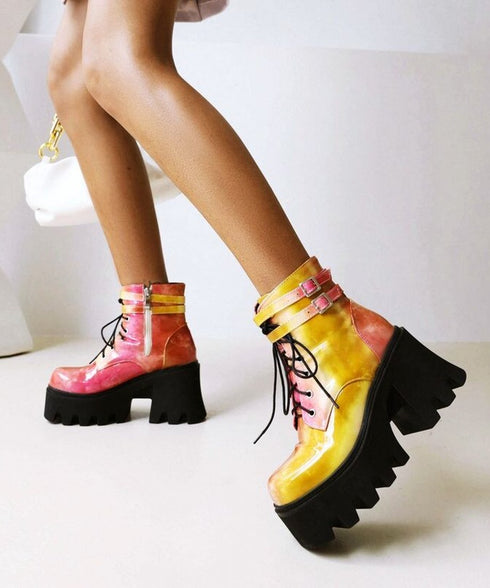 Front Lace-up Ankle Boots