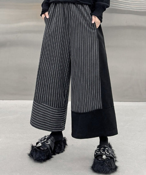 Panel Stripe Wide Pants